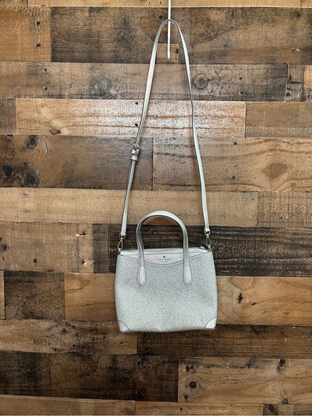 Kate Spade New York Shimmy Glitter Satchel -Crossbody Purse Pre-Owned Excellent